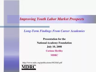 Improving Youth Labor Market Prospects