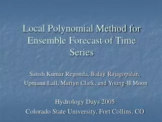 Local Polynomial Method for Ensemble Forecast of Time Series