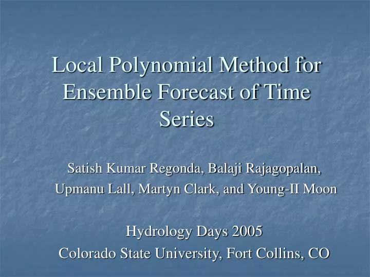 local polynomial method for ensemble forecast of time series