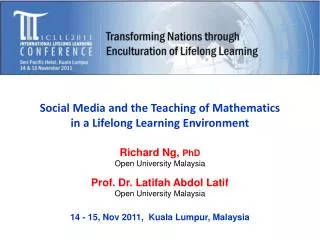 Richard Ng, PhD Open University Malaysia
