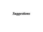 Suggestions - slide 1