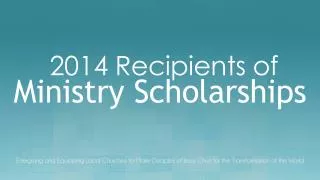 Ministry Scholarships