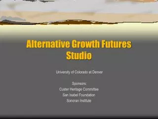 Alternative Growth Futures Studio