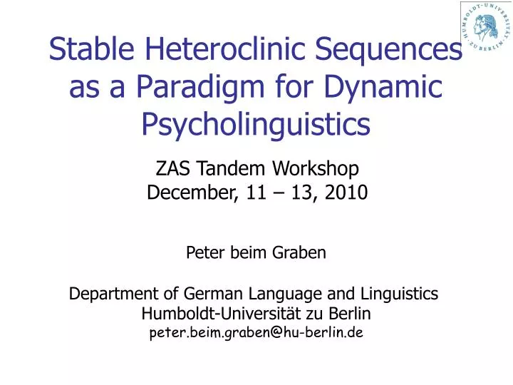 stable heteroclinic sequences as a paradigm for dynamic psycholinguistics