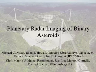 Planetary Radar Imaging of Binary Asteroids