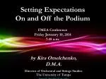Setting Expectations for Successful Rehearsals: Insights from FMEA Conference - slide 1