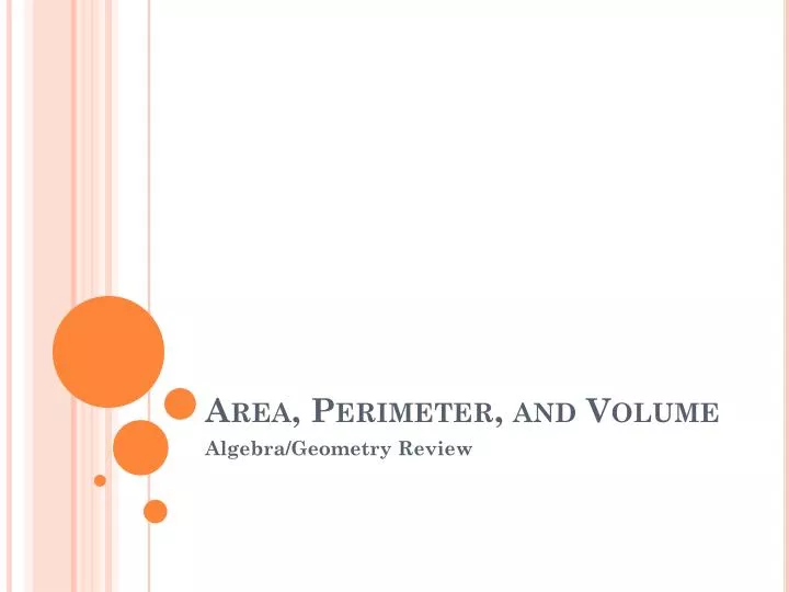 area perimeter and volume