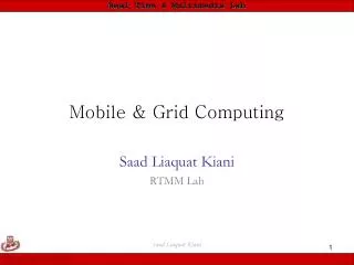 Mobile &amp; Grid Computing
