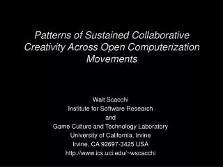 Patterns of Sustained Collaborative Creativity Across Open Computerization Movements