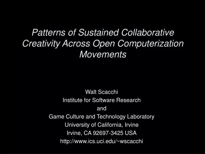 patterns of sustained collaborative creativity across open computerization movements