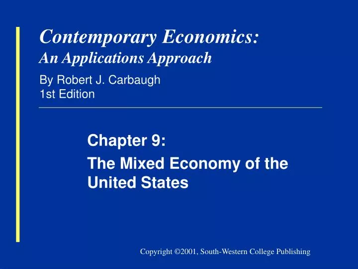 contemporary economics an applications approach by robert j carbaugh 1st edition