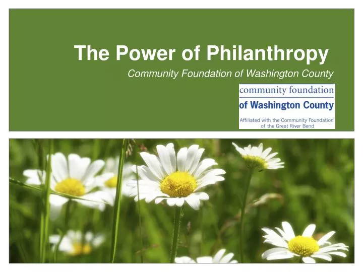 the power of philanthropy