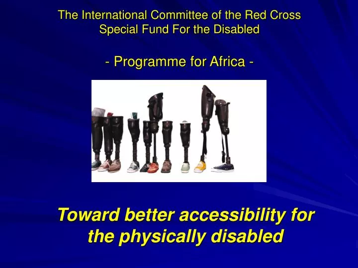 the international committee of the red cross special fund for the disabled programme for africa
