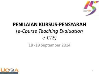 penilaian kursus pensyarah e course teaching evaluation e cte