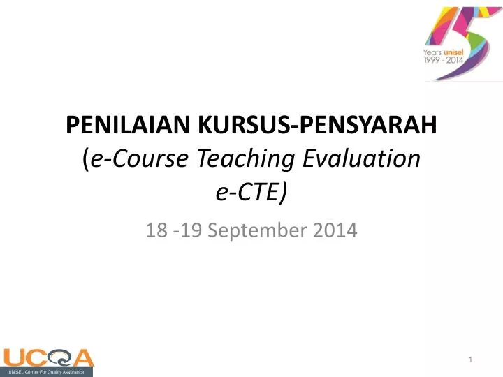 penilaian kursus pensyarah e course teaching evaluation e cte