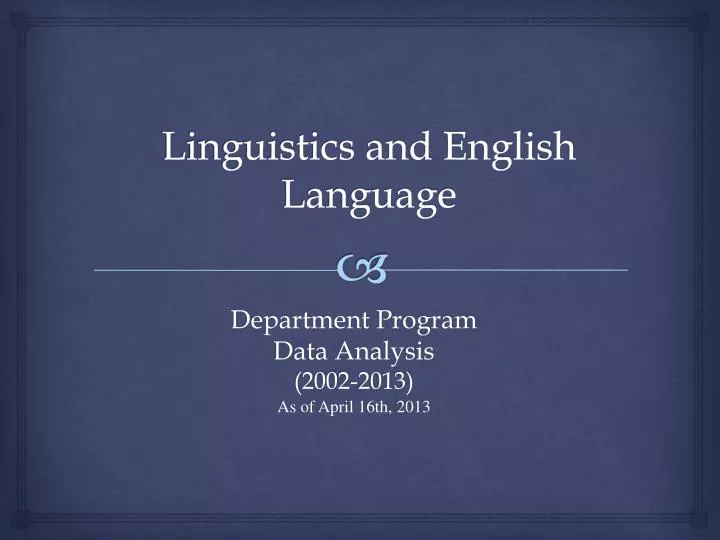 linguistics and english language
