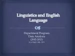 Linguistics and English Language