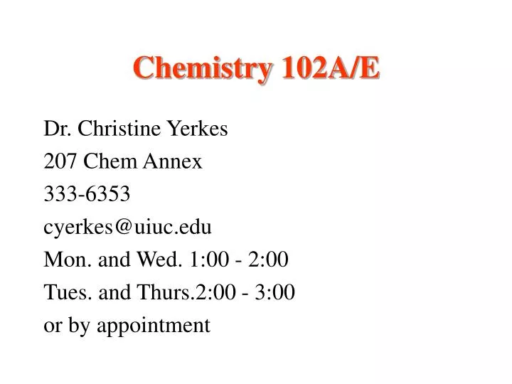 chemistry 102a e