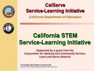 CalServe Service-Learning Initiative California Department of Education