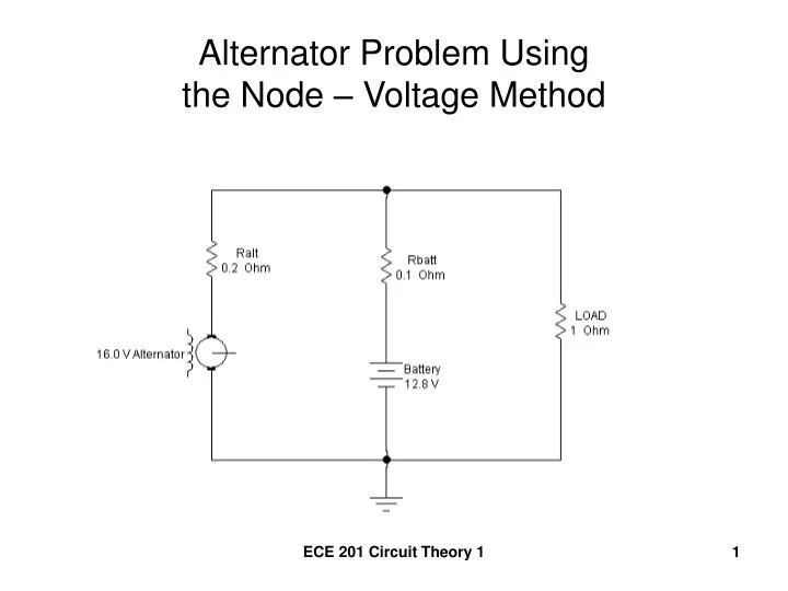 alternator problem using the node voltage method