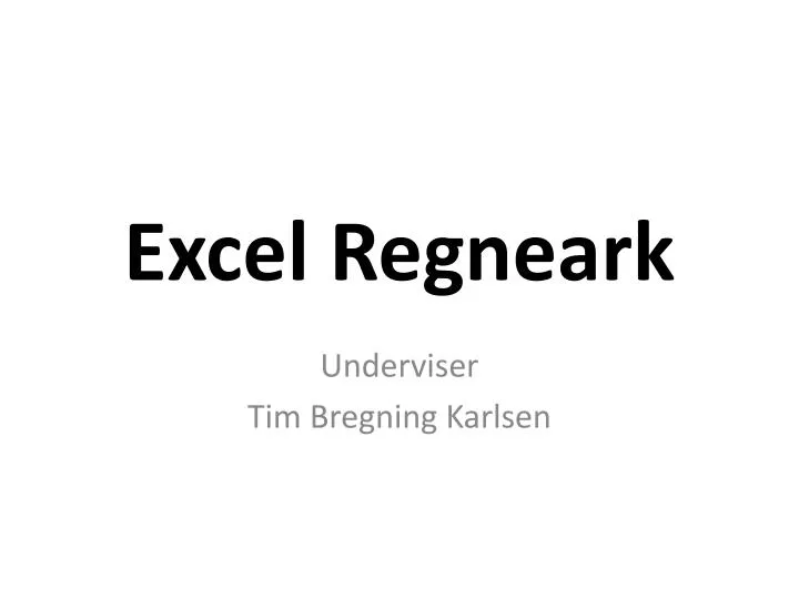 excel regneark