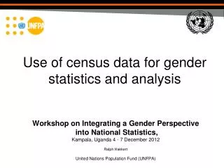 Use of census data for gender statistics and analysis