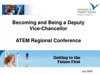 Becoming and Being a Deputy Vice-Chancellor ATEM Regional Conference