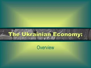 The Ukrainian Economy:
