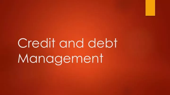 credit and debt management