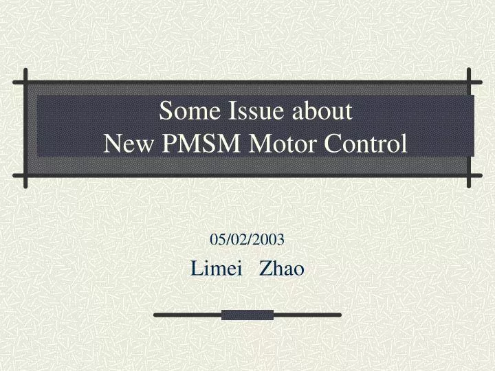 some issue about new pmsm motor control