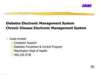 Diabetes Electronic Management System Chronic Disease Electronic Management System Dusty Knobel