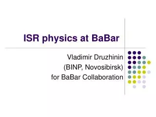 ISR physics at BaBar