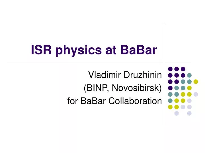 isr physics at babar