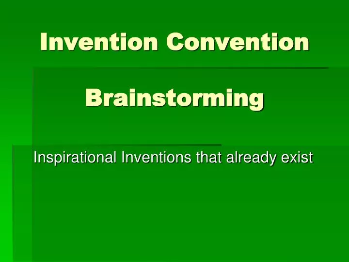 invention convention brainstorming