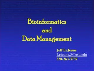 bioinformatics and data management