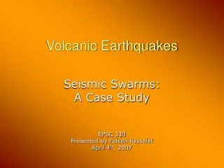 Volcanic Earthquakes