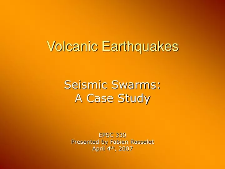 volcanic earthquakes