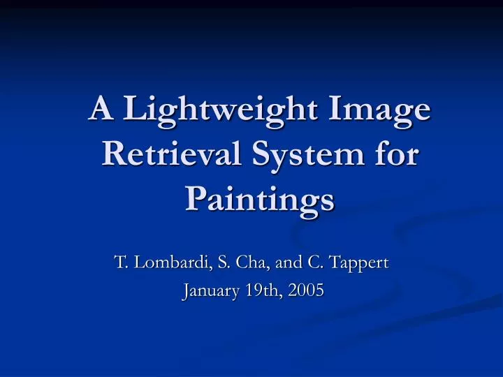 a lightweight image retrieval system for paintings