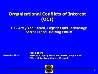 Organizational Conflicts of Interest (OCI)