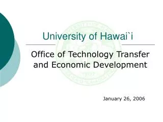Office of Technology Transfer and Economic Development