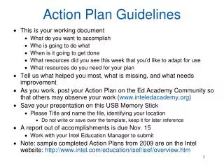 Action Plan Guidelines