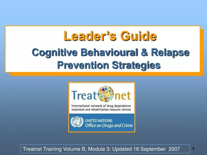 leader s guide cognitive behavioural relapse prevention strategies