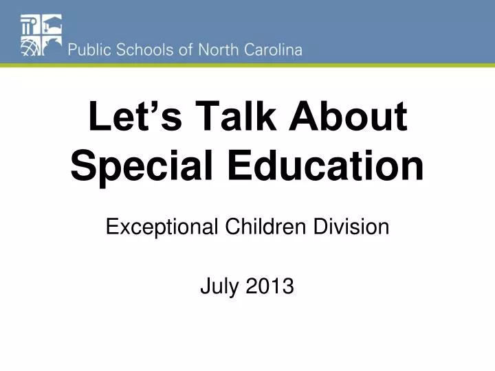 let s talk about special education