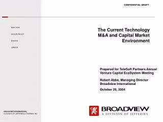 The Current Technology M&amp;A and Capital Market Environment