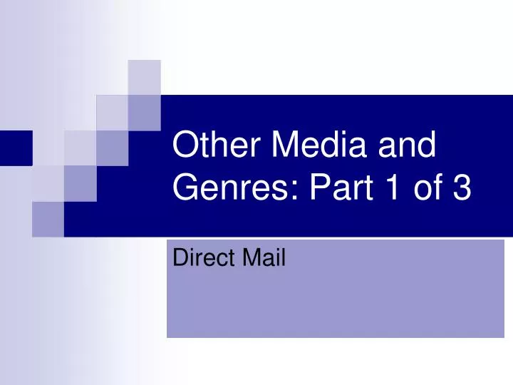 other media and genres part 1 of 3