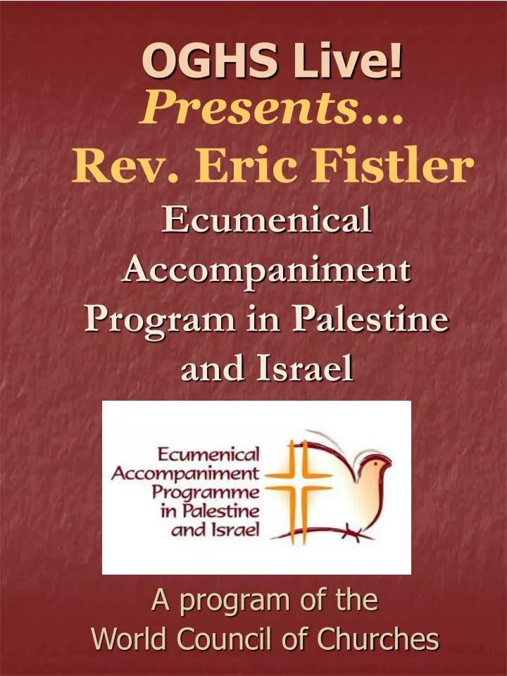 ecumenical accompaniment program in palestine and israel
