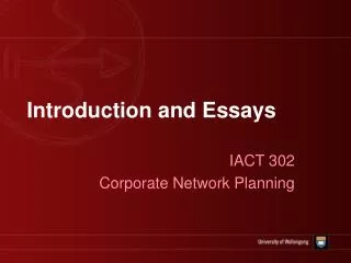 Introduction and Essays