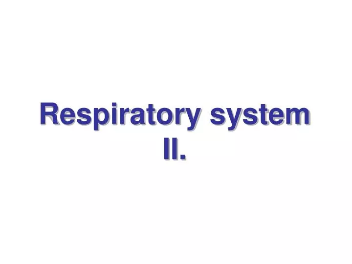 respiratory system ii