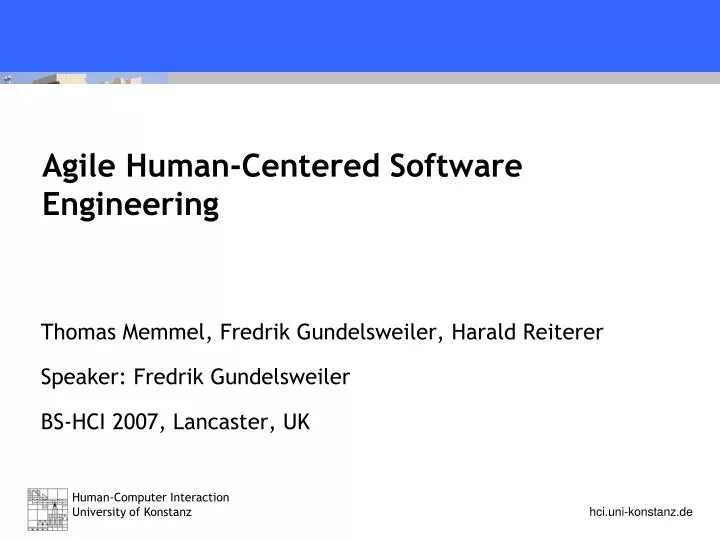 agile human centered software engineering