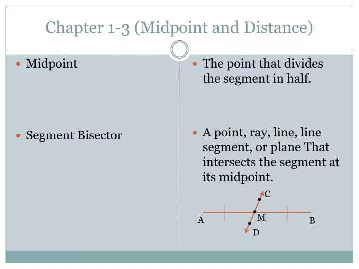 chapter 1 3 midpoint and distance